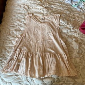 Free people distressed peplum tank L